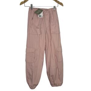 NWT H&M Girls size 10 Light Pink Cotton Cargo Joggers